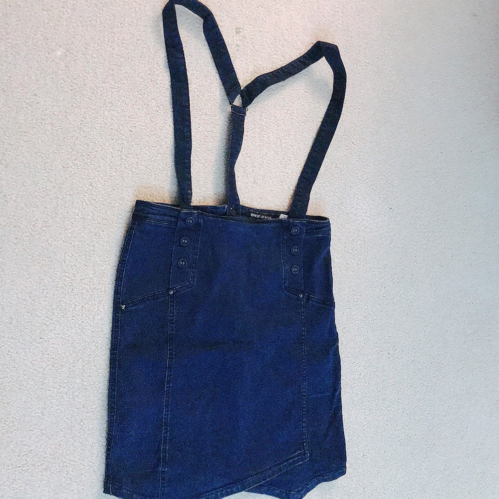 Only Dark Blue Denim Suspender Skirt Overall